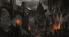 中世纪魔幻场景插画 【酷图网】CG原画,PSD源文件,欧洲古堡,中世纪城堡,宫殿,复古建筑,场景绘画,参考,大气奢华,复古古典,建筑物房屋,场景插画,游戏场景,大气,壁纸,桌面,辽阔场景,辽阔风景,魔幻场景