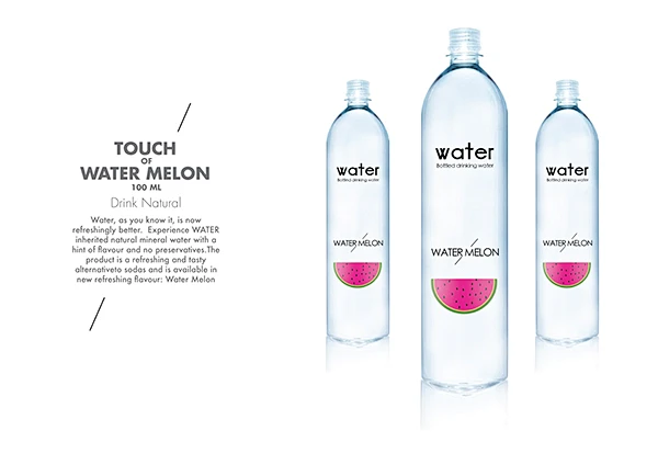 Pure Natural Drinking water : Water, as you know it, is now refreshingly better. Experience WATER inherited natural mineral water with a hint of flavour and no preservatives.The product is a refreshing and tasty alternativeto sodas and is available in fou