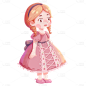 卡通手绘插画小女孩主题