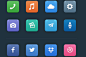 quasi flat app style iconset minimal colors