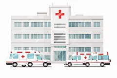 医院建筑手绘绘画