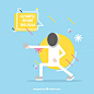 Man fencing in the olympic games Free Vector