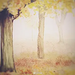 #壁纸# 树03，秘技⚡希腊海绵，很快就画好了[二哈] ​​​​