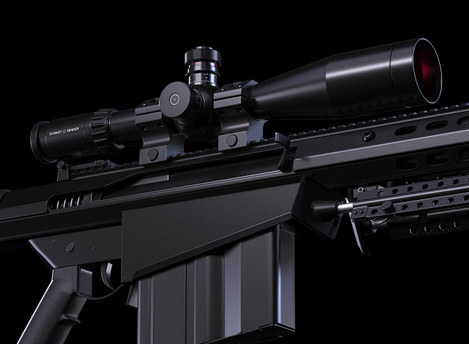 巴雷特M107A1黑寡妇机枪建模及渲染设...