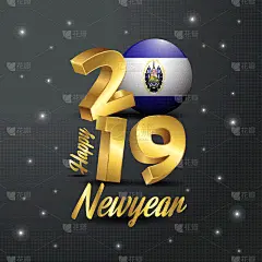 萨尔瓦多,2019,字体,新年前夕,九月,华丽的,请柬,壁纸,问候