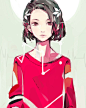 插画。少女