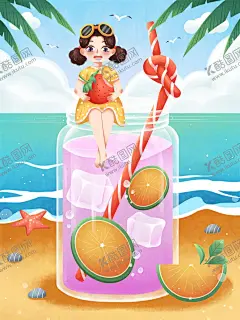 夏日冷饮小清新清凉海边柠檬草莓 【酷图网】夏日,夏日海报,夏日促销海报,夏天,夏季,夏天海报,促销,吊旗,夏季海报,缤纷夏季,果汁,饮料,冷饮,手绘,菠萝,插画,下午茶,西柚汁,夏日饮品,清凉解渴,手绘饮品,柠檬汁插画,柠檬,西柚,植物,