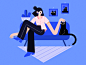 best friends girl situation textures ipadpro procreate brush female texture scene vector character illustrator illustration