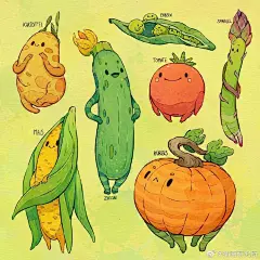 {大自然}手绘植被，石头，云，烟等等