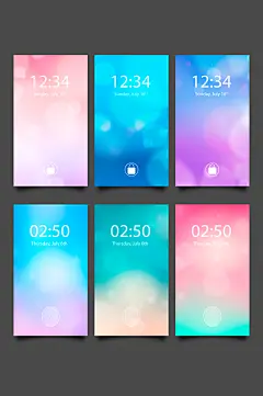 手机精美渐变壁纸元素-众图网