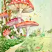 蘑菇-toxiaoke_插画,绘本,水彩,手绘,童话_涂鸦王国插画