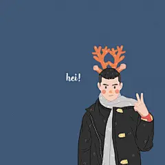 手绘头像ins风格男女