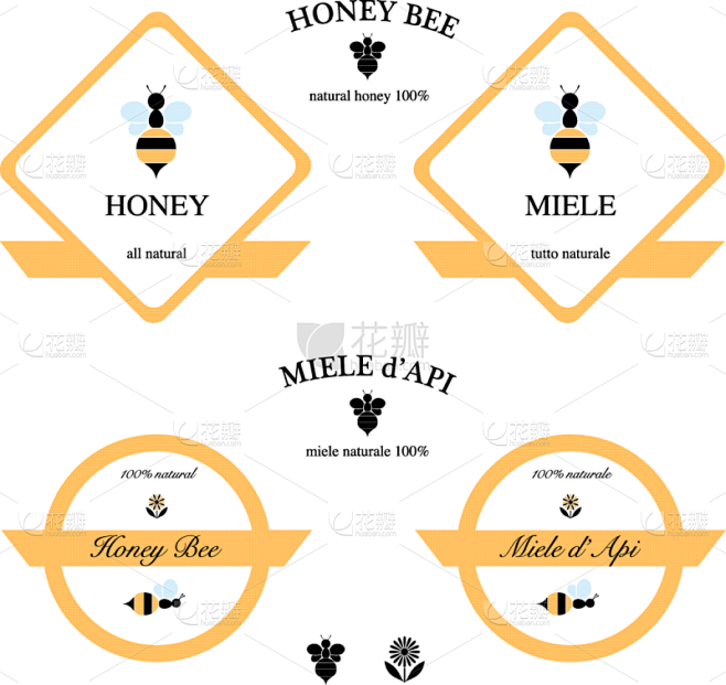 蜂蜜,蜜蜂,分离着色,白色,概念,食品,...