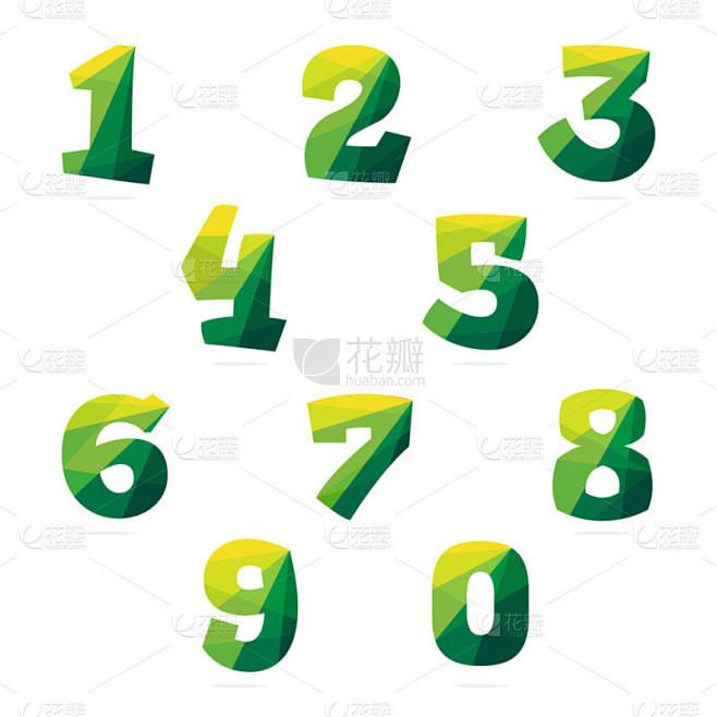 在多边形水晶样式中设置的数字