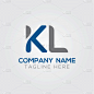 initial alphabet kl logo design template abstract