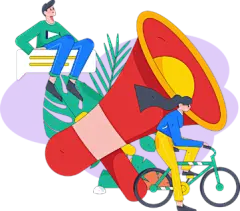 新闻公告扁平矢量人物场景插画8公告孟菲斯
