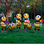 户外卡通可爱小蜜蜂玻璃钢雕塑幼儿园花园林景区门口草坪装饰摆件-淘宝网