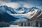 高山高原雪山风景摄影图
