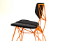 Prefabricated metal chair Star : Представляем новый проект – сборный решетчатый стул из стального прутка с мягкими спинкой и сидением, в уже знакомой по нашим продуктам решётчато-граненой эстетике. Но на этот раз он выполнен разборным – он состоит из 4 пр