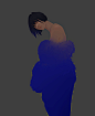 Blue fashion sketches