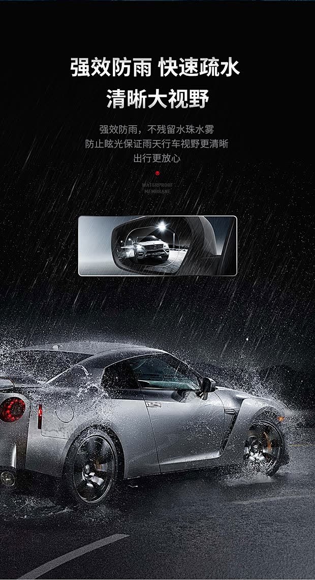 闪魔 汽车后视镜防雨膜 倒车镜防雨防雾膜...