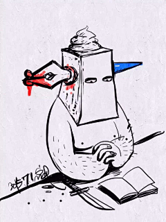 设计Duck采集到画画-针管笔