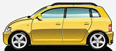 卡通黄色汽车侧面免抠素材_新图网 https://ixintu.com 卡通汽车 小汽车 汽车侧面 轿车