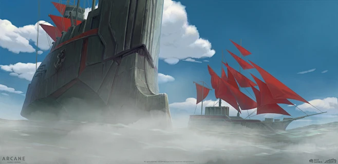 Arcane season 2 matte paintings-花瓣网