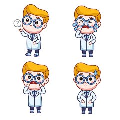 医生表情包矢量图设计素材