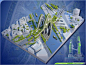 “2050巴黎智能城市”法国建筑师为巴黎市政府“2050智能城市”计划所作的构思，除了利用大量植物及过滤器净化都市空气之外，这些高塔还设有太阳能发电装置及循环再生的灌溉系统，十分环保。
