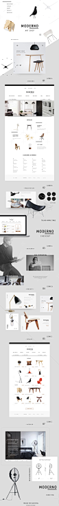 MODERNO / e-commerce : MODERNO is art shop dealing with furniture and accessories for home and office. The shop sells chairs, tables, desks, task lamps, etc. The store offers Herman Miller®, Stua, Line, Royal System®,  Quovis and other collections. Coming
