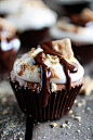 Smores Chocolate Mousse Cups with Marshmallow Frosting