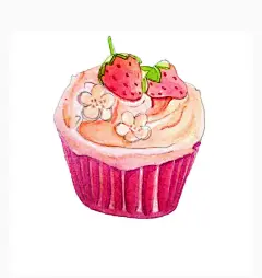 美食 甜品 蛋糕 手绘 插画