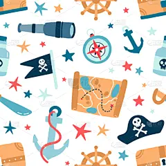 海洋,海盗,四方连续纹样,帆,骷髅图,纺织品,马刀,壁纸,模板,航海