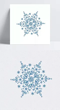 精美蓝色创意艺术雪花图案png元素|蓝色雪花,精美雪花,手绘冰雪,卡通雪花,创意艺术雪花,装饰元素,设计元素