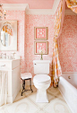 pink and orange bathroom