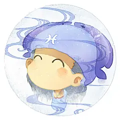 插画十二星座之双鱼座 微博@梁阿渣 #插画# #十二星座# #梁阿渣#