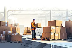 工厂流水线企业文化简约扁平风插画