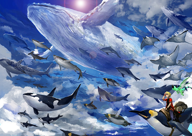 #鯨 回遊の旅 - Rii2的插画