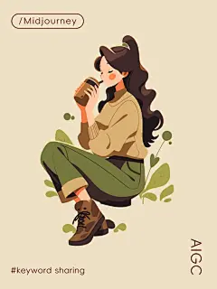 上班放轻松，饮咖再打工｜扁平风人物插画