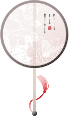 中国古风创意人物插画-团扇