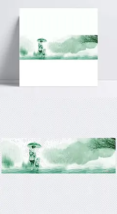 雨中的母子|母亲节,水彩,手绘人物,小孩,母亲,母爱,水墨,其他节日,节日元素