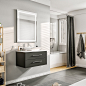Totti Wave 30 inch Espresso Modern Bathroom Vanity with White Glassos Countertop and Porcelain Vessel Sink