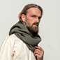 Organic Cotton khaki Hood Unisex, Gauze Muslin Cowl Scarf men, Cowl Shrug men, Burningman, Festival Head Scarf, Convertible Scarf, Hooded image 5