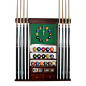 Iszy Billiards Cue Rack Only - 8 Cue Stick and Pool Ball Wall Rack - Holder W Clock Mahogany Finish - Fitness & Sports - Family Recreation - Game Room - Pool Tables & Accessories - Cue Stick Racks