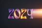 数字新年设计2024艺术字立体字模型图片