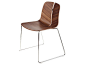 Sled base stackable wooden chair LINK | Sled base chair by Lapalma