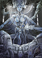 General 1053x1448 robot machine artwork science fiction blue