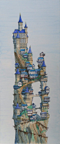 One of a pair of my personal favourites #fantasy #castle by Hayden Otton