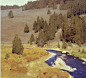T. Allen Lawson, plein air prodigy from Sheridan, Wyoming. Fording the Stream, Oil on linen, 22 x 24 inches www.westernartandarchitecture.com: